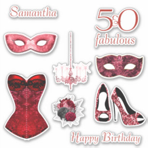 50 and Fabulous Red Corset Birthday
