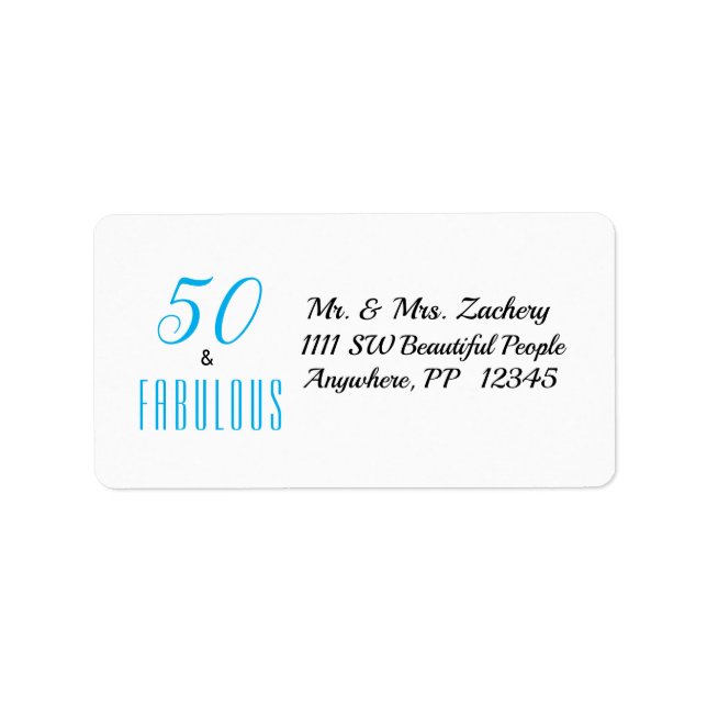 50 And Fabulous Return Address Label (Front)