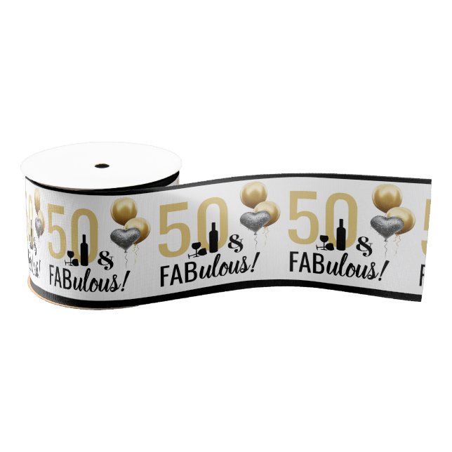 50 and Fabulous Ribbon Grosgrain Ribbon (Spool)