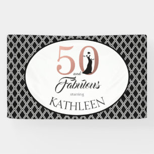 50 and Fabulous Rose Gold 50th Birthday Banner