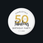 50 and Fabulous Script 50th Birthday Keepsake Magnet<br><div class="desc">Enjoy your special 50th birthday milestone in style with this elegant typography,  50 and fabulous birthday party custom magnet. Personalise it by adding a name,  and date to make it unique for your special birthday bash.</div>