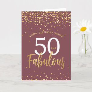 50 And Fabulous Stylish Birthday Card