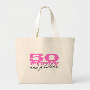 50 and fabulous tote bag for fiftieth Birthday