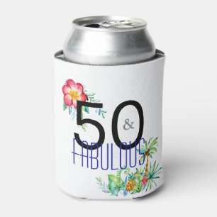 50 and Fabulous Tropical 50th Birthday Can Cooler