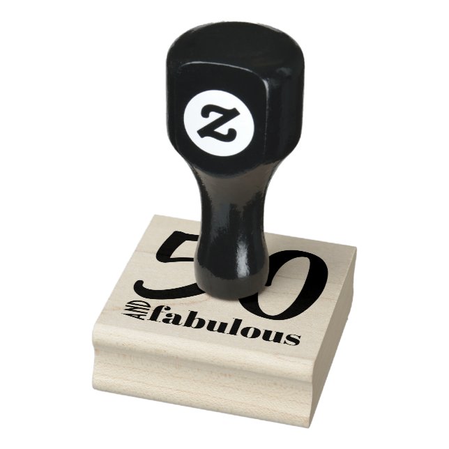 50 and Fabulous | Typography 50th Birthday Rubber Stamp (Stamp)