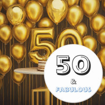 50 and Fabulous Typography Birthday