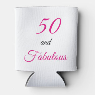 50 and Fabulous Vibrant Pink Birthday Party Can Cooler