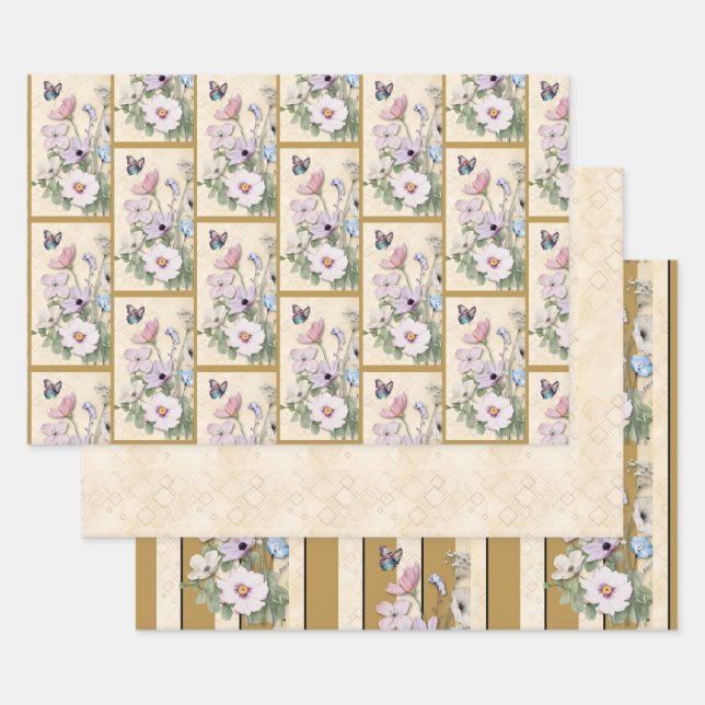50 and Fabulous Wildflower Birthday Gift Wrap (Set)