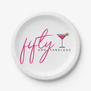 50 and Fabulous Women's Birthday Party Paper Plate