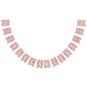 50 And Flawless Rose Gold Glitter White Birthday Bunting