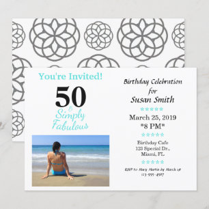 50 and Simply Fabulous Birthday Invitation