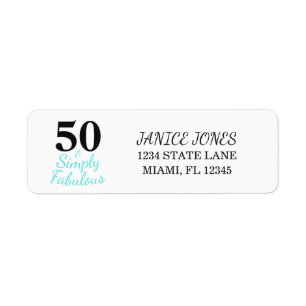 50 and Simply Fabulous Return Address Label