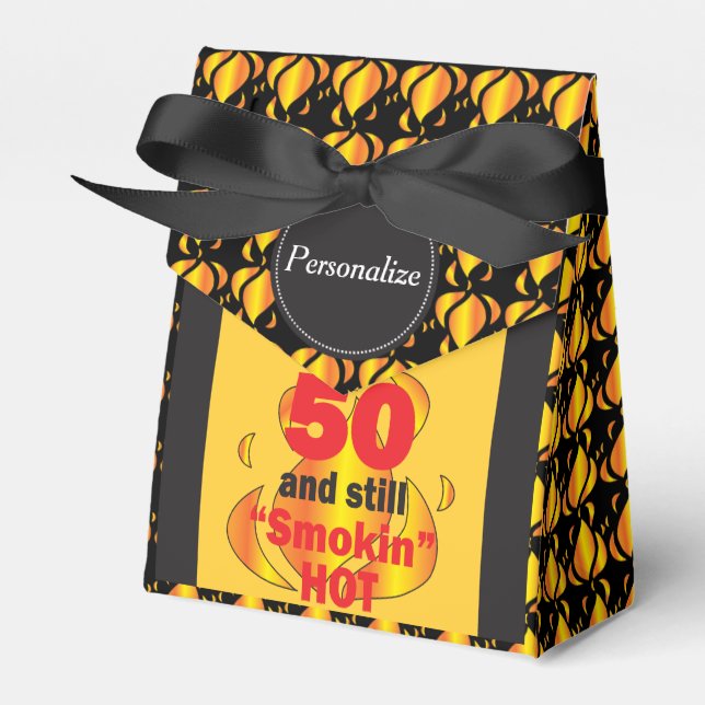 50 and Still Smokin Hot | 50th Birthday Favour Box (Front Side)