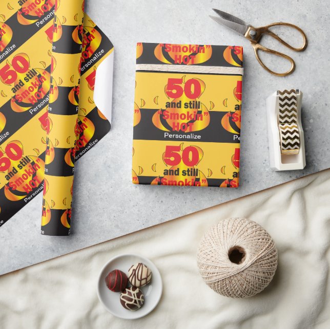50 and Still Smokin Hot | 50th Birthday Wrapping Paper (Crafts)