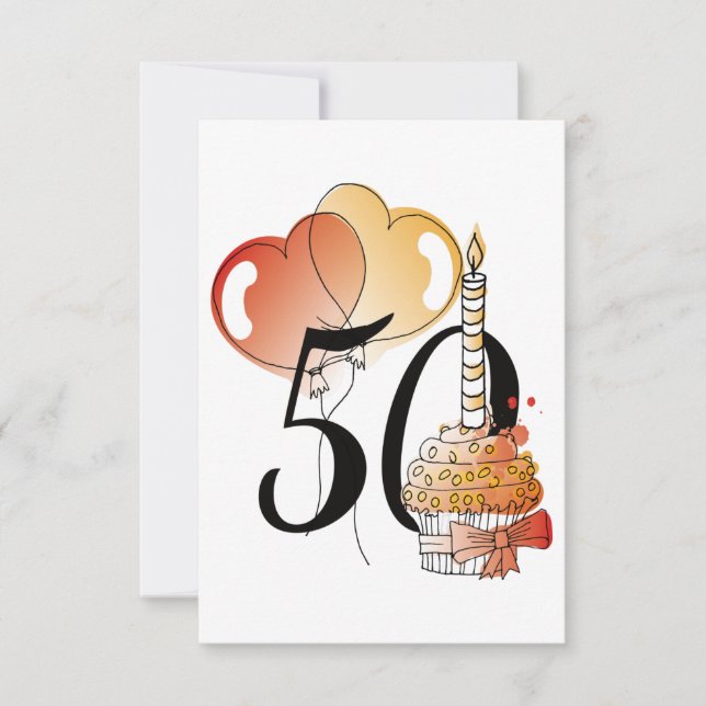 50 ANIVERSARIO O CUMPLEAÑOS CARD (Front)