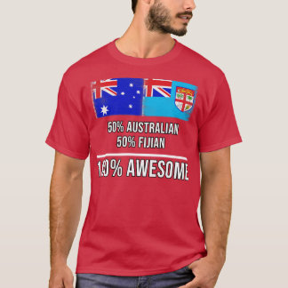 50 Australian 50 Fijian 100 Awesome Gift for Fijia T-Shirt