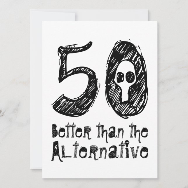 50 Better Than Alternative 50th Funny Birthday vZ4 Card (Front)
