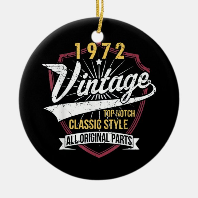 50 Birthday 1972 Limited Edition Ceramic Tree Decoration (Front)