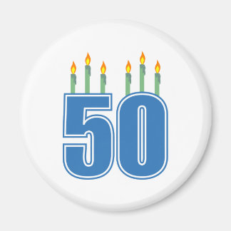 50 Birthday Candles (Blue / Green) Magnet