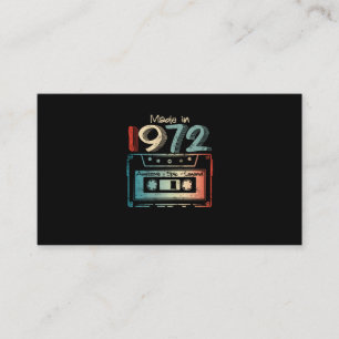 50 Birthday Gifts Year Old Made in 1972 Cassette Business Card