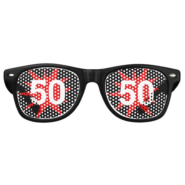 50 Birthday retro Shades / Fun Party Sunglasses (Front)