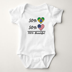50% Brazilian 50% American 100% Beautiful Baby Bodysuit