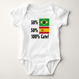 50% Brazilian 50% Spanish 100% Cute Baby Bodysuit