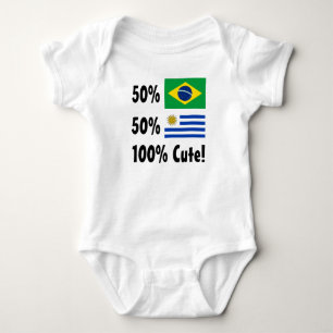 50% Brazilian 50% Uruguayan 100% Cute Baby Bodysuit