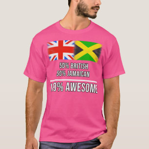 50 British 50 Jamaican 100 Awesome Gift for Jamaic T-Shirt