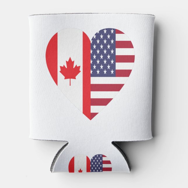 50% Canadian 50% American 100% Awesome Funny Gift Can Cooler (Front)