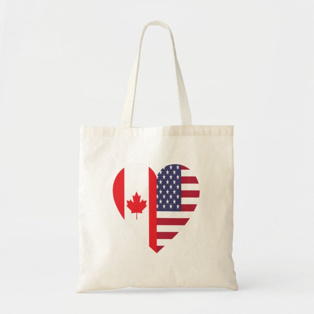 50% Canadian 50% American 100% Awesome Funny Gift Tote Bag (Front)
