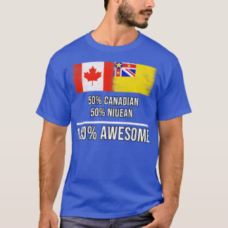 50 Canadian 50 Niuean 100 Awesome Gift for Niuean T-Shirt