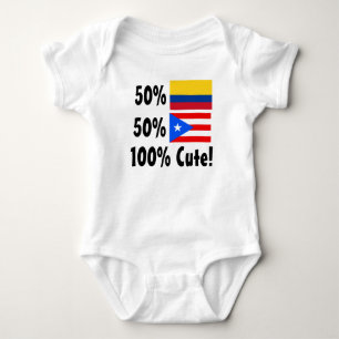 50% Colombian 50% Puerto Rica 100% Cute Baby Bodysuit