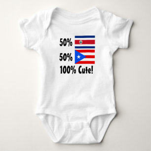 50% Costa Rican 50% Puerto Rican 100% Cute Baby Bodysuit