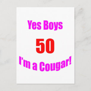 50 Cougar Birthday Postcard