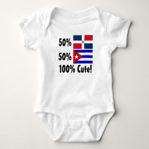 50% Cuban 50% Dominican 100% Cute Baby Bodysuit