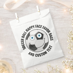50 Custom Soccer Theme Party BLUE EYES Happy Face Favour Bags