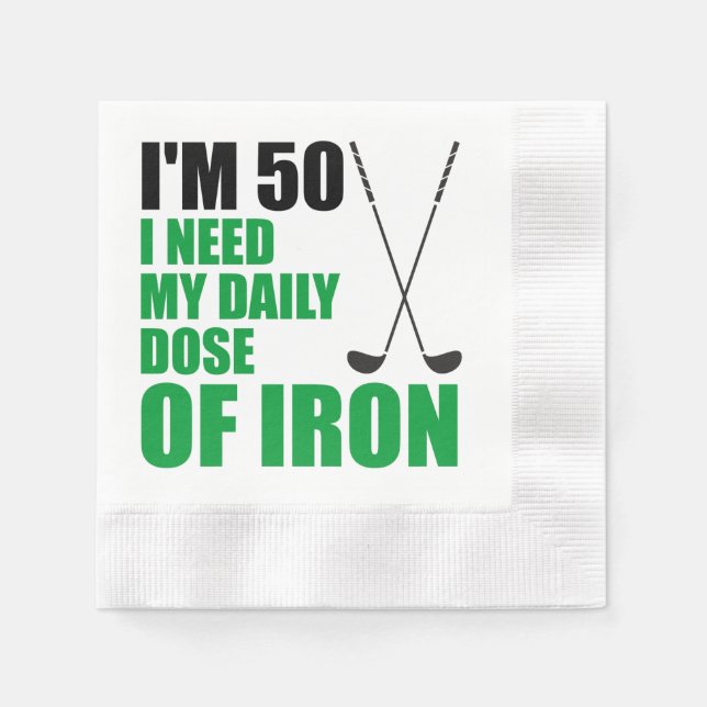 50 Daily Dose Of Iron Golfer Party Napkins (Front)