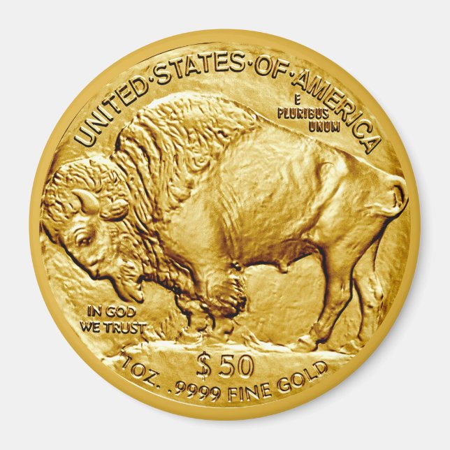 50 Dollar US Buffalo Gold Piece  Magnet (Front)