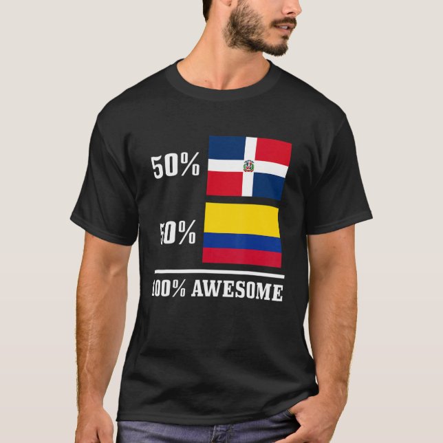 50 Dominican Republic 50 Colombia Colombian Flag P T-Shirt (Front)