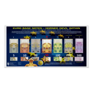 50 Euro Banknote Horned Devil Poster