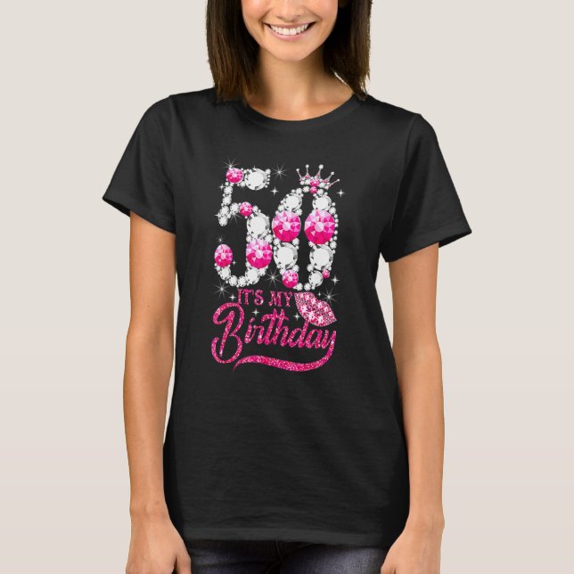 50 & Fabulous 50 Years Old 50th Birthday Diamond C T-Shirt (Front)