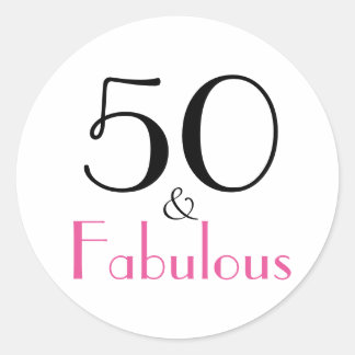 50 & Fabulous | 50th Birthday Classic Round Sticker