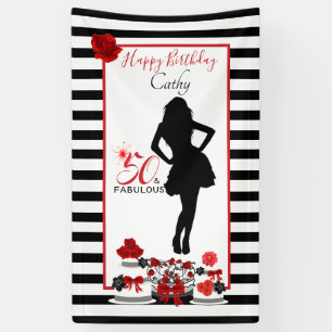 50 & FABULOUS 50th Birthday Customisable Banner