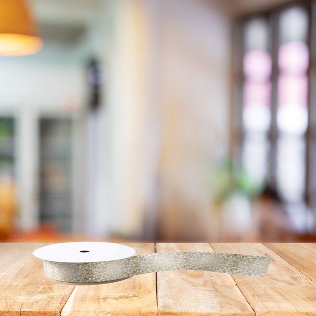 50 & Fabulous 50th Birthday Gold Decorative Swirls Satin Ribbon (Creator Uploaded)