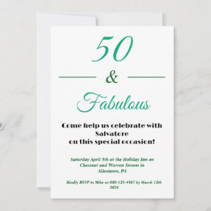 50 & Fabulous 50th Birthday Invitation