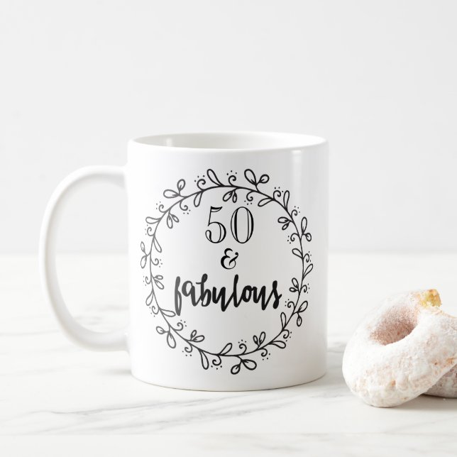 50 & Fabulous 50th Birthday Mug (With Donut)