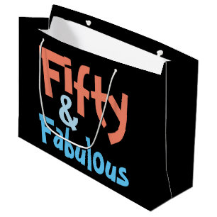 50 & Fabulous 50th Birthday Party Large Gift Bag