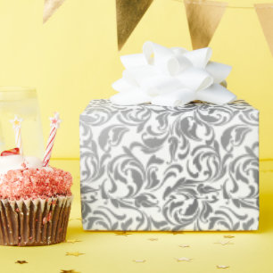 50 & Fabulous 50th Birthday Party Silver Swirls Wrapping Paper
