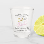 50 Fabulous 50th Birthday Pink Gold Party Favour